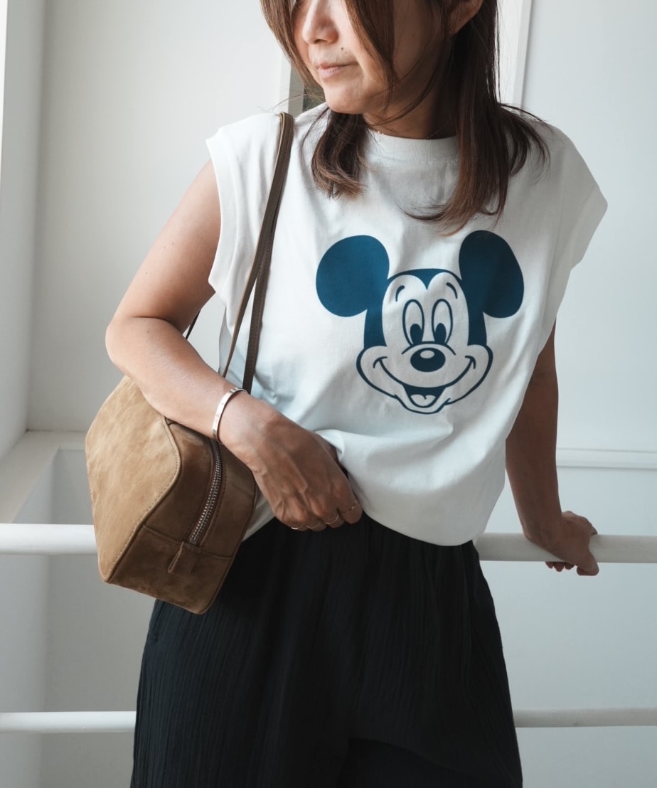 ＜select＞mickey flock print tops