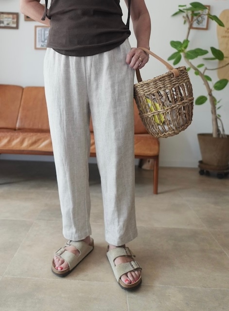 ＜I'm Laughy＞Openwork Linen Tapered Pants