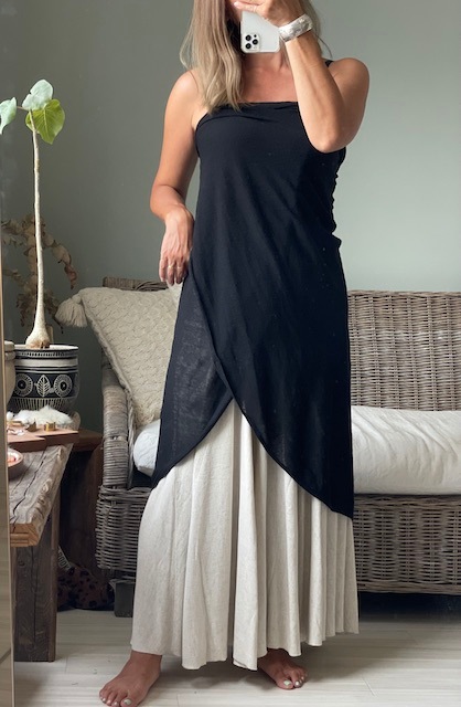 ＜select＞organic linen blend wrap skirt