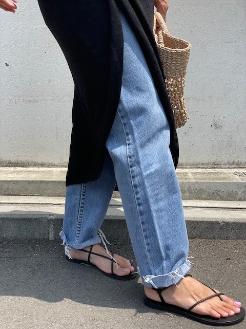 ＜select＞organic linen blend wrap skirt