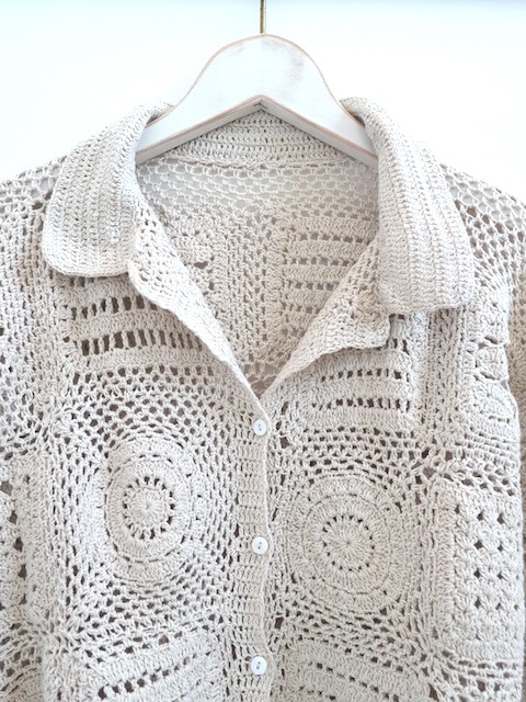 ＜select＞crochet patchwork blouse