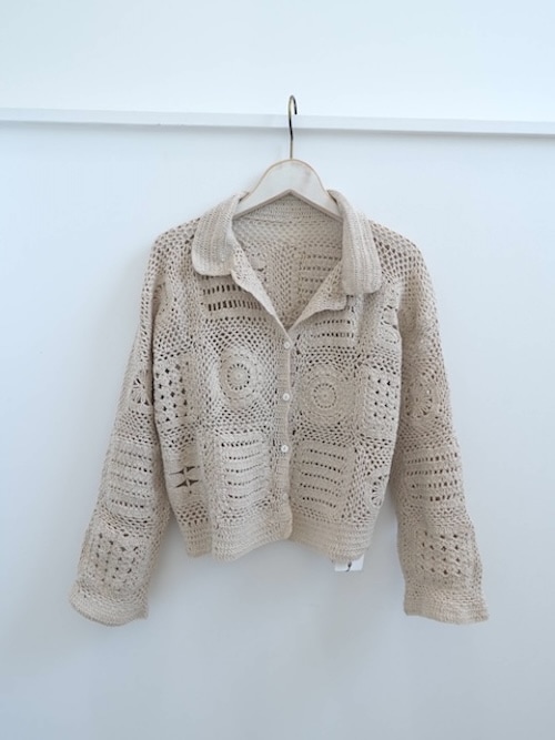 ＜select＞crochet patchwork blouse