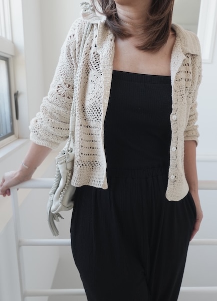 ＜select＞crochet patchwork blouse