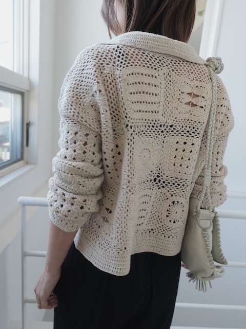 ＜select＞crochet patchwork blouse