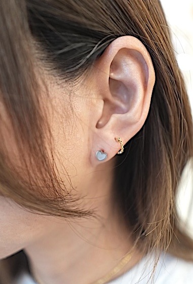 ＜select＞heart shell silver925 coating pierce