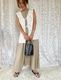 ＜select＞back zip  cotton linen dress