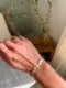 ＜treasured friends＞Long feather bangle Silver / Gold