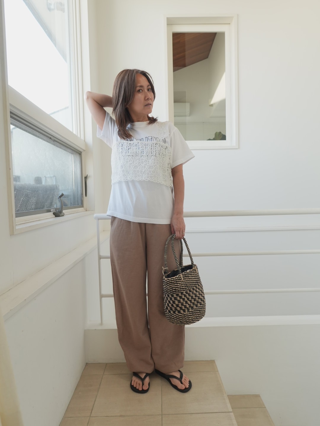 ＜select＞monotone kago bag