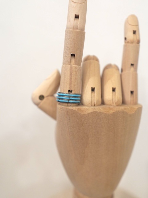 ＜Indian Jewelry＞TripleHalfTurquoiseRing