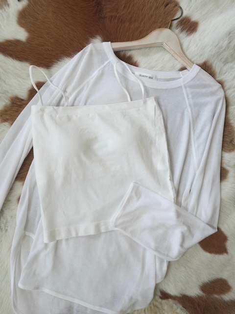 ＜GLASSY SEA＞cup in stretch bare tops