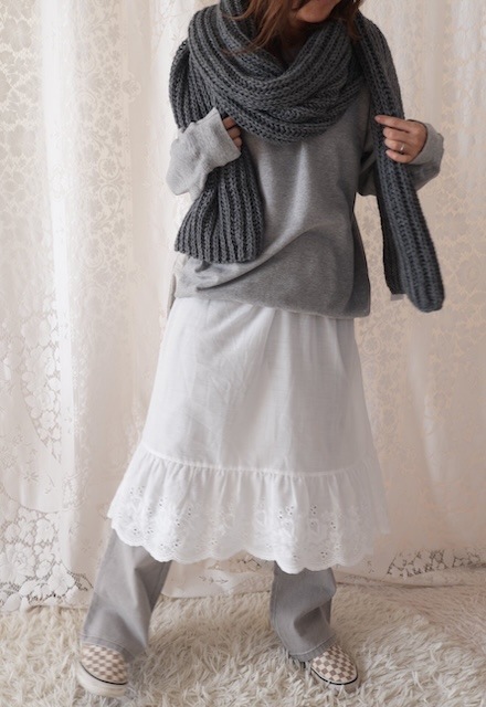 ＜select＞low gauge knit stole