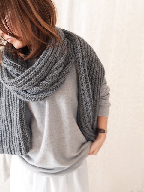 ＜select＞low gauge knit stole