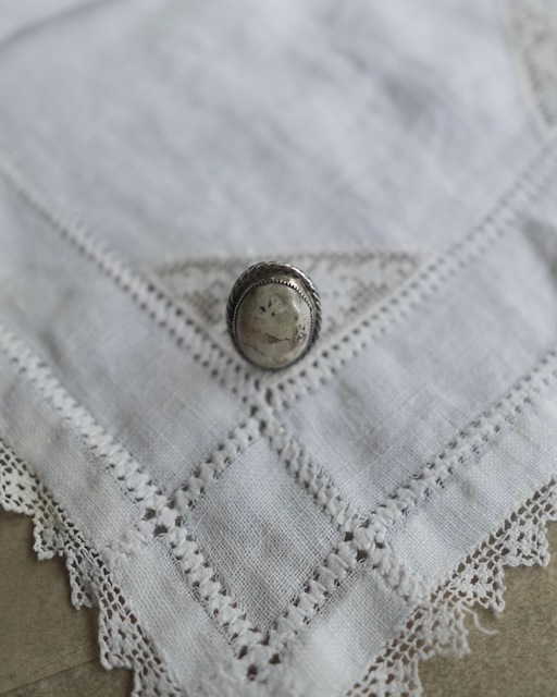 <Indian Jewelry>picture jasper silver frame ring