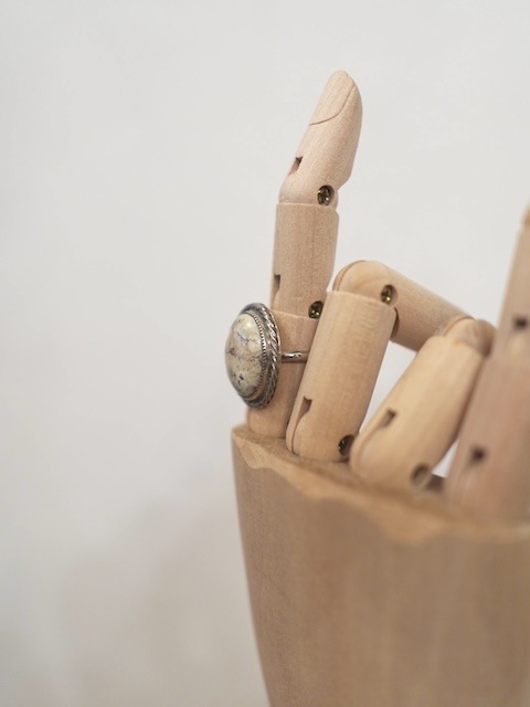 ＜Indian Jewelry＞picture jasper silver frame ring