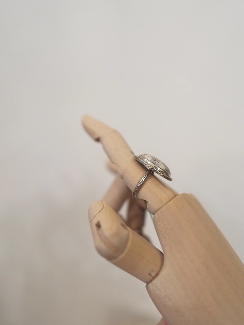 ＜Indian Jewelry＞picture jasper silver frame ring