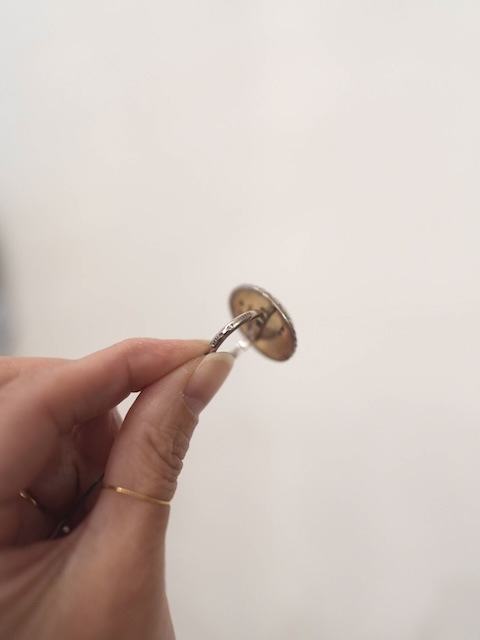 ＜Indian Jewelry＞picture jasper silver frame ring
