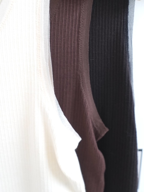 ＜select＞rib tulle tank