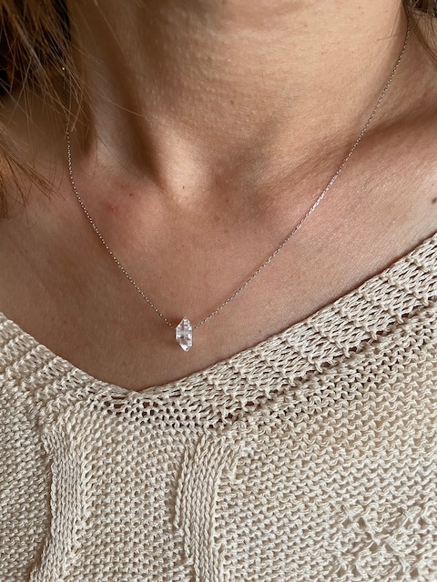 ＜treasured friends＞Platina Herkimer Necklace