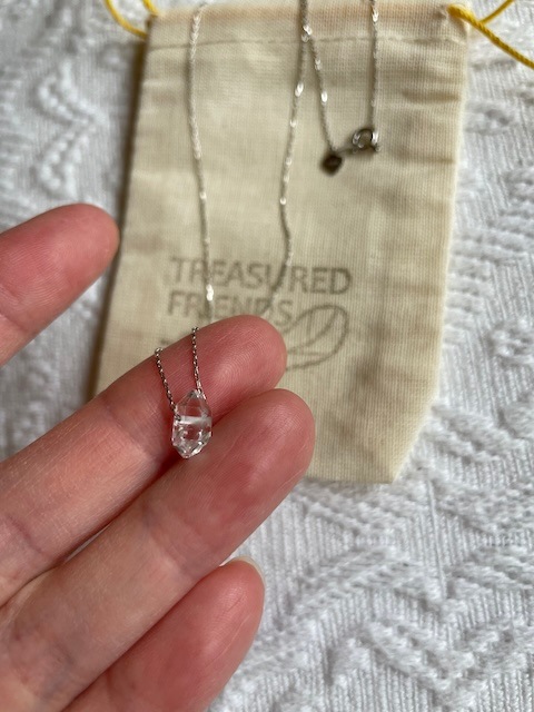 ＜treasured friends＞Platina Herkimer Necklace