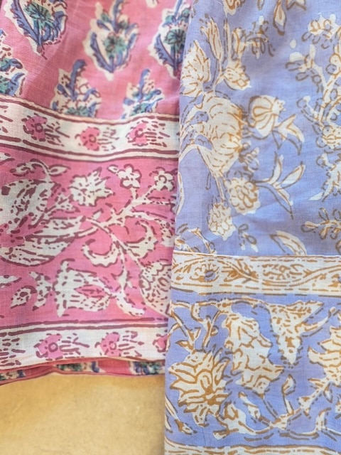 ＜select＞block print dress