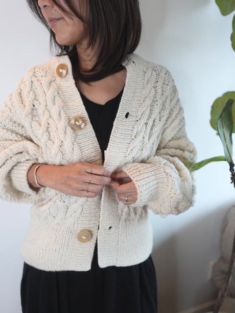 ＜select＞Peru hand knit cardigan