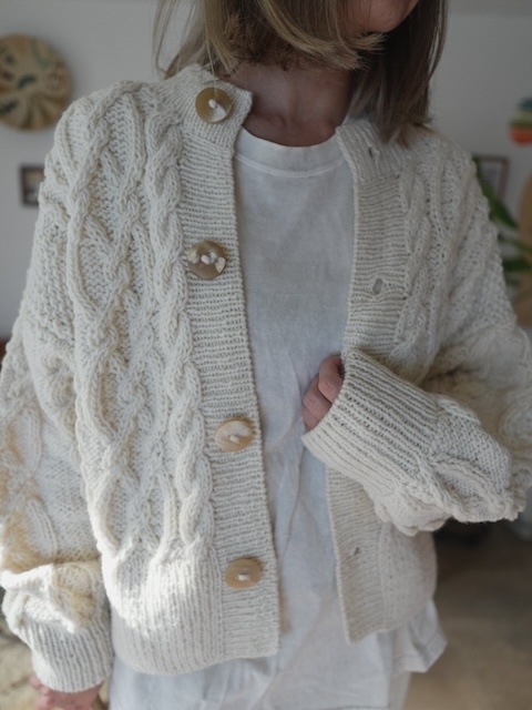 ＜select＞Peru hand knit cardigan