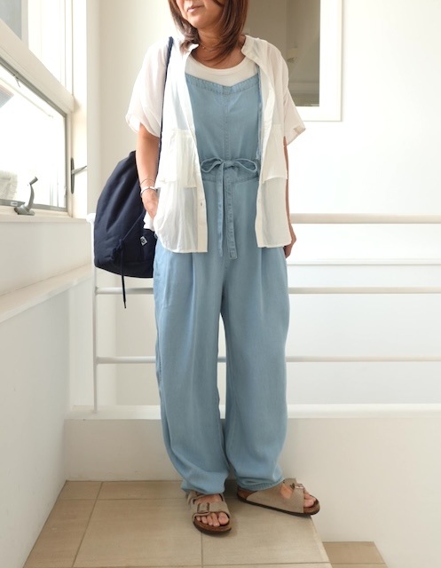 <select>lyocell denim salopette