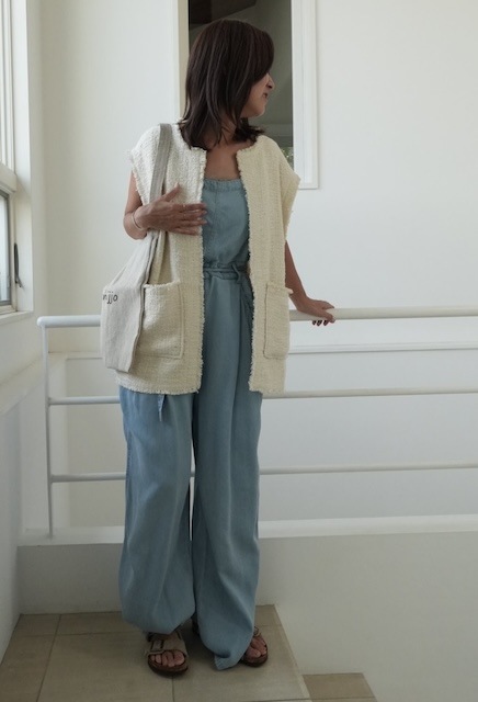 <select>lyocell denim salopette