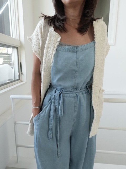 <select>lyocell denim salopette