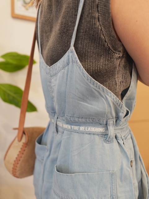<select>lyocell denim salopette