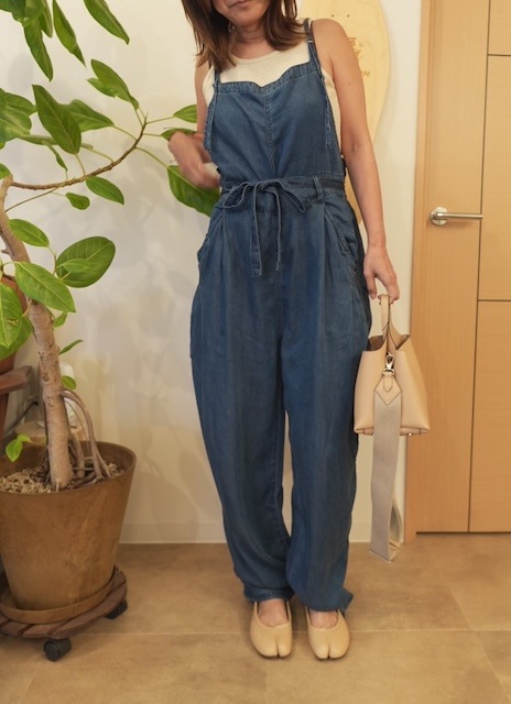 <select>lyocell denim salopette