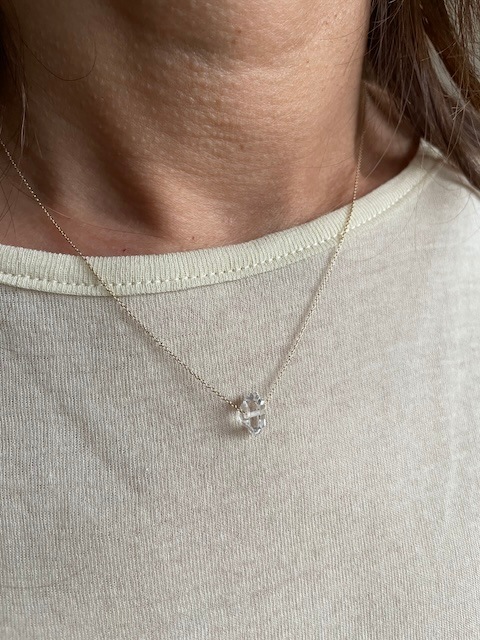 ＜treasured friends＞10K Herkimer Necklace2