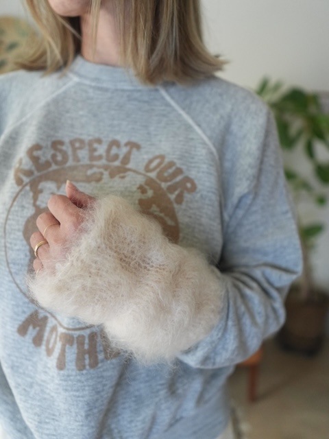 ＜select＞mohair wool arm warmer