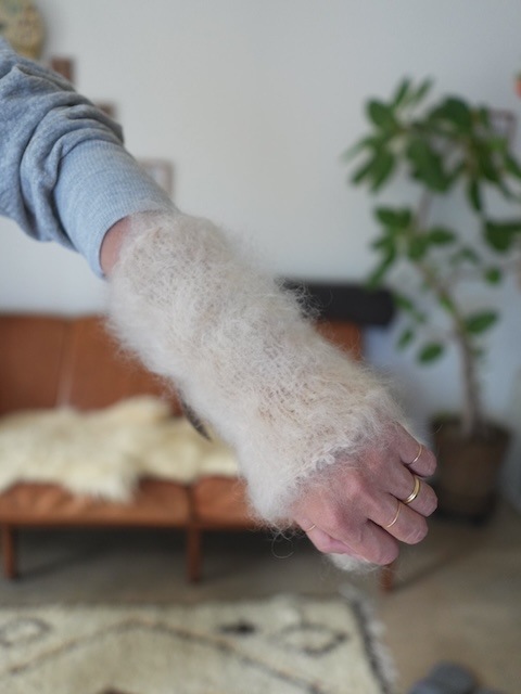 ＜select＞mohair wool arm warmer