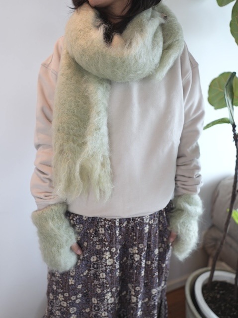 ＜select＞mohair wool arm warmer