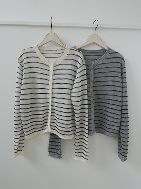 ＜select＞border cardigan