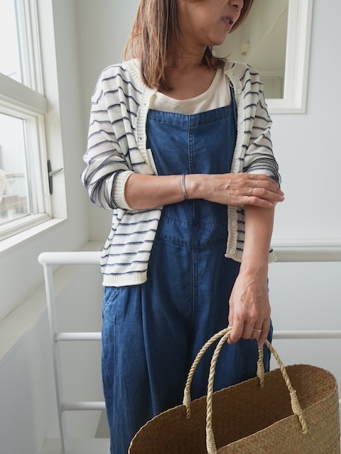 ＜select＞border cardigan