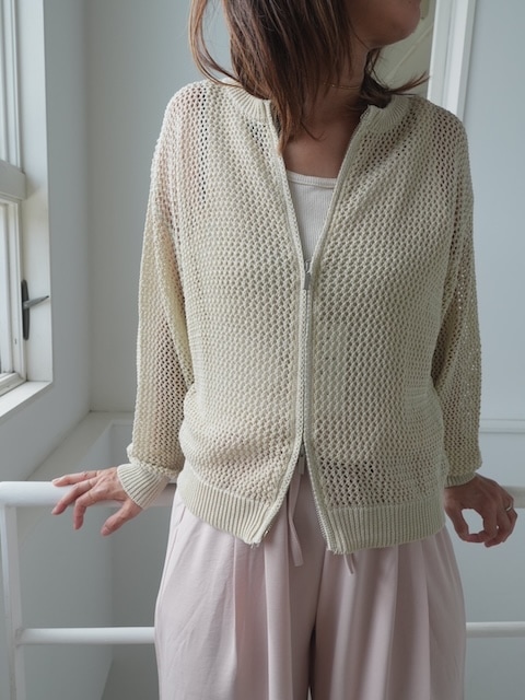 <select>mesh zipup cardigan