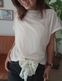 ＜select＞simple sheer french sleeve tops