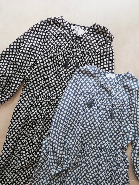 ＜select＞rhombus print dress