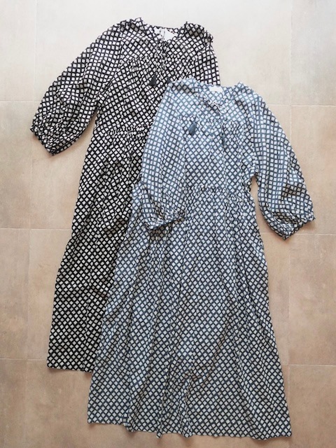 ＜select＞rhombus print dress