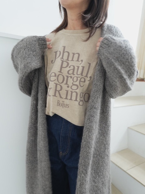 ＜I'm Laughy＞The basic long fuwa knit cardigan