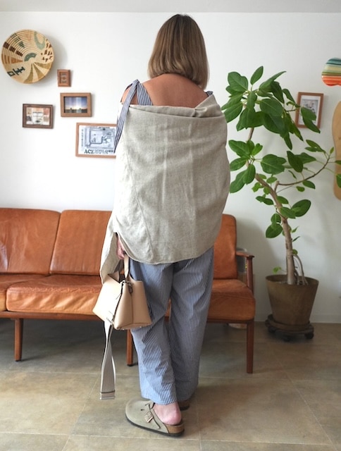 <I'm Laughy>Stripe ”shoulder tie allinone”