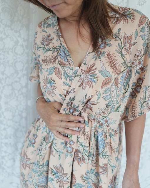 ＜select＞ india block print cotton onepiece