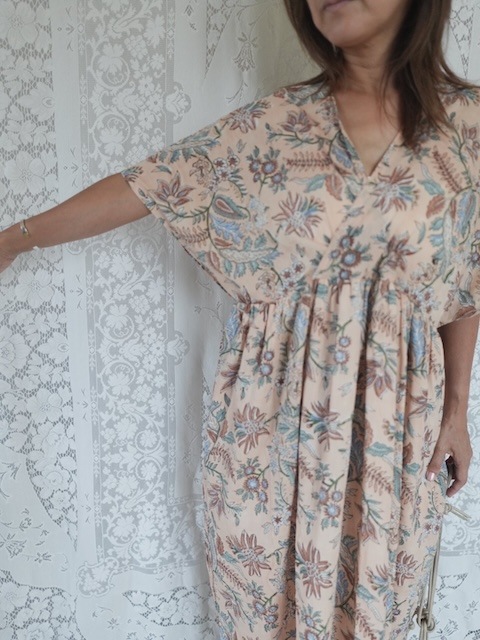 ＜select＞ india block print cotton onepiece