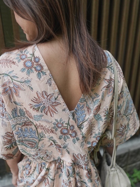 ＜select＞ india block print cotton onepiece