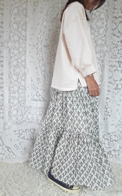 ＜select＞ india block print cotton skirt