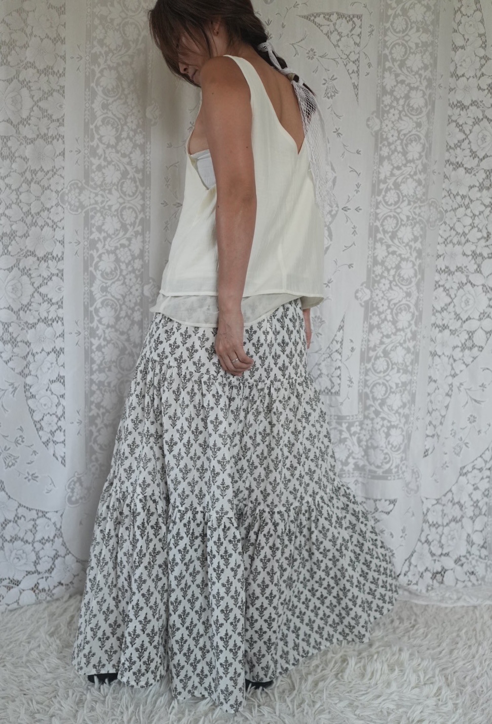 ＜select＞ india block print cotton skirt