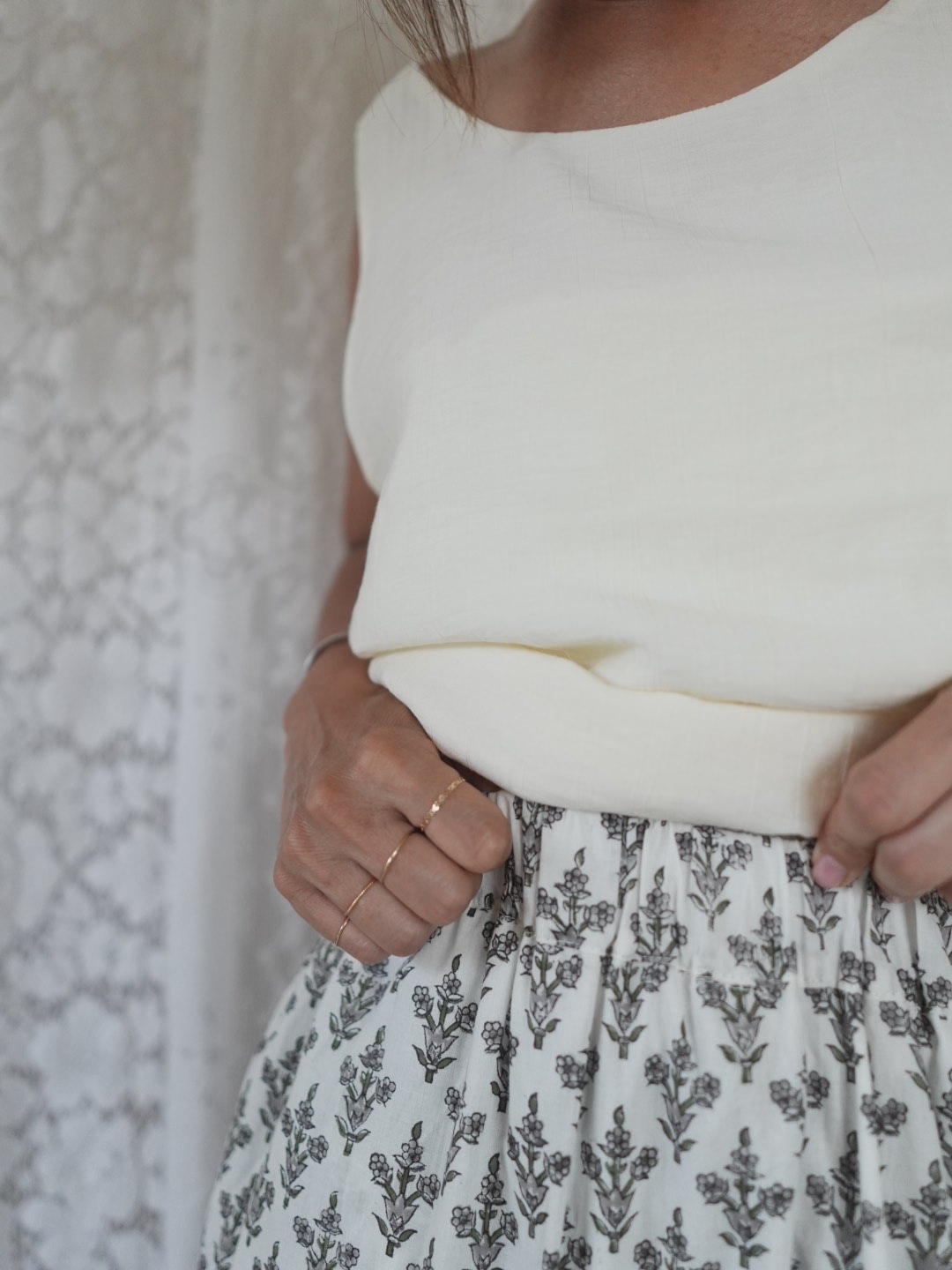 ＜select＞ india block print cotton skirt