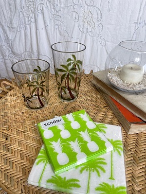 ＜SCHON＞PinkPalmPaperNapkin